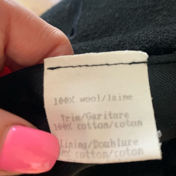 Vintage wool oversized coat with floral patch trim cross-stitch embroidery 🌸 L - Picture 3 of 5